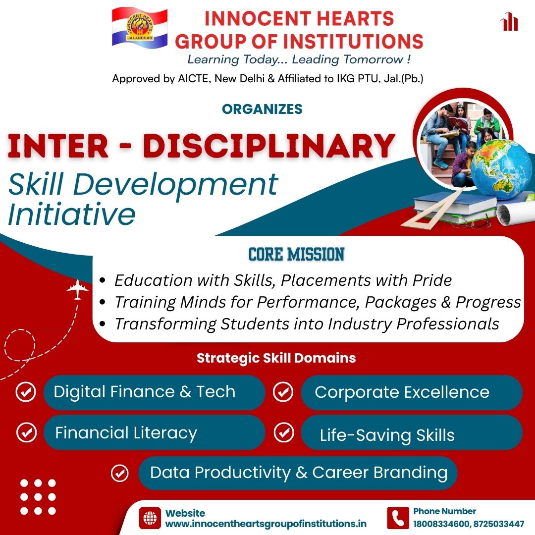 The IHGI Skill Initiative: Bridging the Gap  At IHGI, we believe education should transcend the classroom. Our mission is to transform students into industry-ready professionals by integrating "Real-World Application" directly into their academic journey.  The "Student-First" Advantage  We provide high-value professional training with a focus on accessibility: Zero Financial Burden: Completely free of cost—no extra burden on the pocket. On-Campus Convenience: No need to go anywhere else; training is integrated into the college schedule. Zero Stress: Professional growth in a familiar environment without extra hours.  Our 6 Pillars of Success  We target essential skills missing from traditional textbooks: Financial Literacy (Money Management), Digital Proficiency (Payments & POS), Professional Tools (Excel & LinkedIn), Communication Excellence (Etiquette & Soft Skills), Emergency Preparedness (First Aid), Interdisciplinary Exposure (Beyond the Core Degree).  The "Rotate & Reskill" Model  Our unique methodology ensures every student benefits through: The Shuffle Strategy: 10-day intensive cycles where batches rotate through all modules. Practical Validation: Real-time digital assessments and hands-on demonstrations. Seamless Integration: Learning happens within the framework of existing academic lectures.   “We are not just building students; we are building the future innovators of India.”